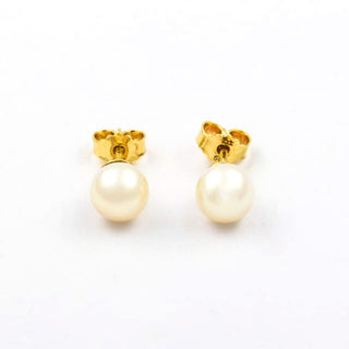 Perlenohrstecker aus 585 Gelbgold, nachhaltiger second hand Schmuck perfekt aufgearbeitet