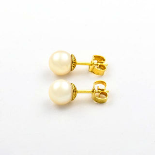 Perlenohrstecker aus 585 Gelbgold, nachhaltiger second hand Schmuck perfekt aufgearbeitet