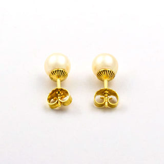 Perlenohrstecker aus 585 Gelbgold, nachhaltiger second hand Schmuck perfekt aufgearbeitet