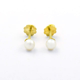 Perlenohrstecker aus 585 Gelbgold, nachhaltiger second hand Schmuck perfekt aufgearbeitet