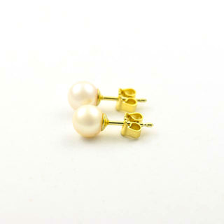 Perlenohrstecker aus 585 Gelbgold, nachhaltiger second hand Schmuck perfekt aufgearbeitet