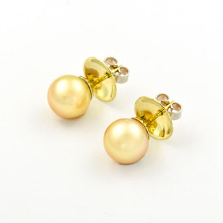 Buchwald Perlenohrstecker aus 585 Gelbgold, nachhaltiger second hand Schmuck perfekt aufgearbeitet