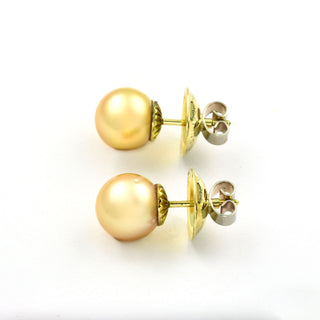 Buchwald Perlenohrstecker aus 585 Gelbgold, nachhaltiger second hand Schmuck perfekt aufgearbeitet