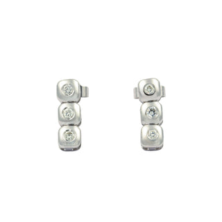 Brillantohrstecker aus 750 Weißgold, nachhaltiger second hand Schmuck perfekt aufgearbeitet