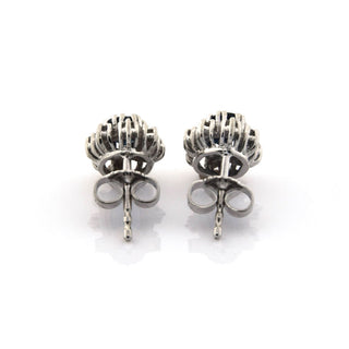 Perlenohrstecker aus 750 Weißgold mit Brillant, nachhaltiger second hand Schmuck perfekt aufgearbeitet