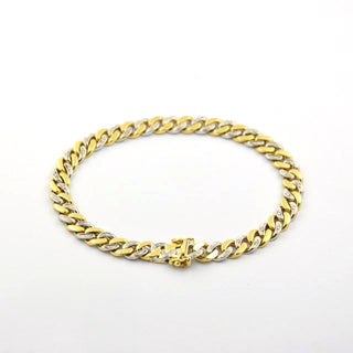 Brillantarmband aus 585 Gelb- und Weißgold, nachhaltiger second hand Schmuck perfekt aufgearbeitet