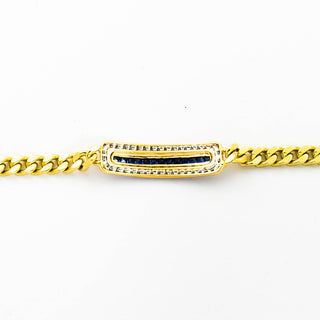 Saphirarmband aus 585 Gelb- und Weißgold mit Brillant, nachhaltiger second hand Schmuck perfekt aufgearbeitet