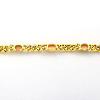 Panzerarmband aus 750 Gelbgold mit Koralle und Diamant, nachhaltiger second hand Schmuck perfekt aufgearbeitet