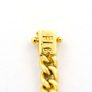 Panzerarmband aus 750 Gelbgold mit Koralle und Diamant, nachhaltiger second hand Schmuck perfekt aufgearbeitet