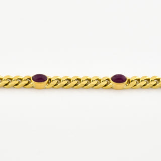 FBM Rubinarmband aus 750 Gelbgold, nachhaltiger second hand Schmuck perfekt aufgearbeitet