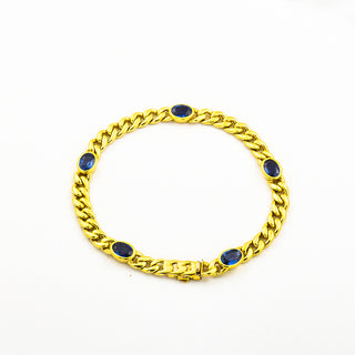 Quinn Saphirarmband aus 585 Gelbgold, nachhaltiger second hand Schmuck perfekt aufgearbeitet