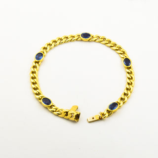 Quinn Saphirarmband aus 585 Gelbgold, nachhaltiger second hand Schmuck perfekt aufgearbeitet