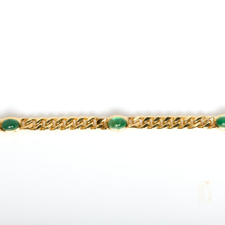 Smaragdarmband aus 585 Gelbgold, nachhaltiger second hand Schmuck perfekt aufgearbeitet