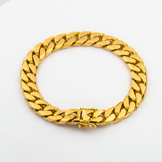 Panzerarmband aus 585 Gelbgold, nachhaltiger second hand Schmuck perfekt aufgearbeitet