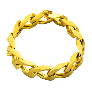 Panzerarmband aus 750 Gelbgold, nachhaltiger second hand Schmuck perfekt aufgearbeitet