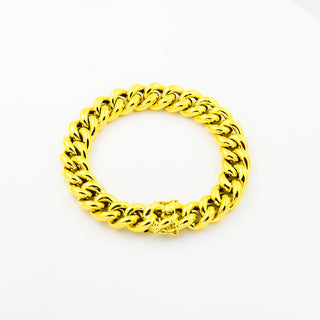 Panzerarmband aus 585 Gelbgold, nachhaltiger second hand Schmuck perfekt aufgearbeitet