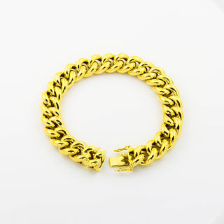 Panzerarmband aus 585 Gelbgold, nachhaltiger second hand Schmuck perfekt aufgearbeitet