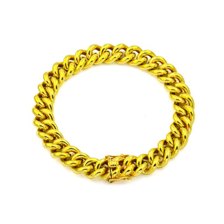 Panzerarmband aus 585 Gelbgold, nachhaltiger second hand Schmuck perfekt aufgearbeitet