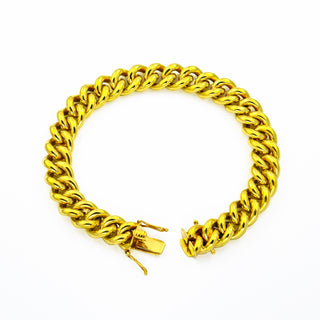 Panzerarmband aus 585 Gelbgold, nachhaltiger second hand Schmuck perfekt aufgearbeitet