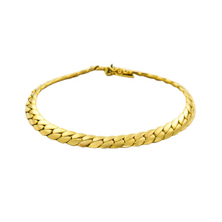 Navettepanzerarmband aus 585 Gelbgold, nachhaltiger second hand Schmuck perfekt aufgearbeitet