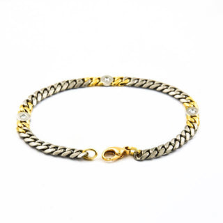 Apitzsch Brillantarmband aus 950 Platin/Gold, nachhaltiger second hand Schmuck perfekt aufgearbeitet
