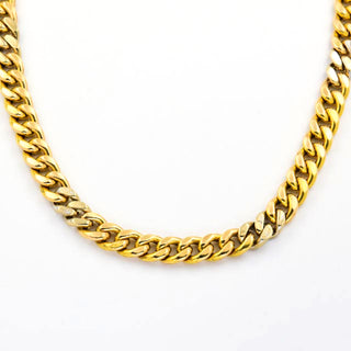 Panzerkette aus 585 Gelb- und Weißgold mit Diamant, nachhaltiger second hand Schmuck perfekt aufgearbeitet