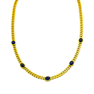 Saphirkette aus 585 Gelbgold, nachhaltiger second hand Schmuck perfekt aufgearbeitet