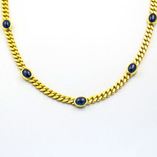 Saphirkette aus 585 Gelbgold, nachhaltiger second hand Schmuck perfekt aufgearbeitet