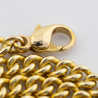 Panzerkette aus 585 Gelbgold, nachhaltiger second hand Schmuck perfekt aufgearbeitet