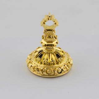 Petschaft Antilope aus 585 Gelbgold mit Karneol, nachhaltiger second hand Schmuck perfekt aufgearbeitet