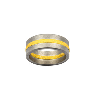 Niessing Ring Fusion aus Edelstahl/Gold,neuwertig,  nachhaltiger second hand Schmuck perfekt aufgearbeitet