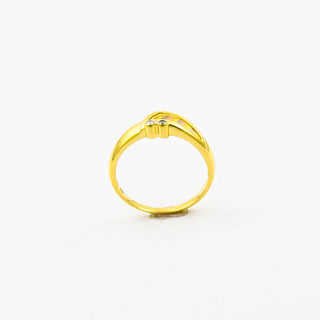 Brillantring aus 585 Gelb-, Rot- und Weißgold, nachhaltiger second hand Schmuck perfekt aufgearbeitet