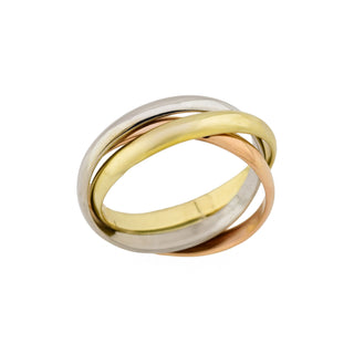 Ring aus 585 Gelb-, Rot- und Weißgold, nachhaltiger second hand Schmuck perfekt aufgearbeitet