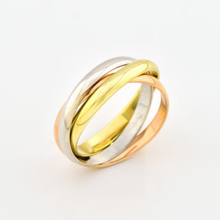 Ring aus 585 Gelb-, Rot- und Weißgold, nachhaltiger second hand Schmuck perfekt aufgearbeitet