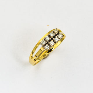 Brillantring aus 585 Gelb- und Weißgold, nachhaltiger second hand Schmuck perfekt aufgearbeitet