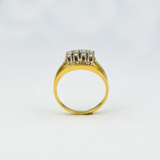 Brillantring aus 585 Gelb- und Weißgold, nachhaltiger second hand Schmuck perfekt aufgearbeitet