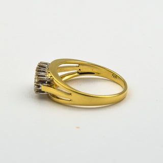 Brillantring aus 585 Gelb- und Weißgold, nachhaltiger second hand Schmuck perfekt aufgearbeitet