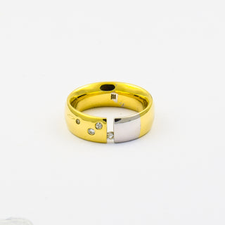 Brillantring aus 585 Gelb- und Weißgold, nachhaltiger second hand Schmuck perfekt aufgearbeitet