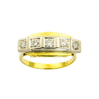 Brillantring aus 585 Gelb- und Weißgold, nachhaltiger second hand Schmuck perfekt aufgearbeitet