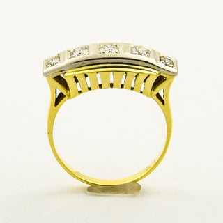 Brillantring aus 585 Gelb- und Weißgold, nachhaltiger second hand Schmuck perfekt aufgearbeitet