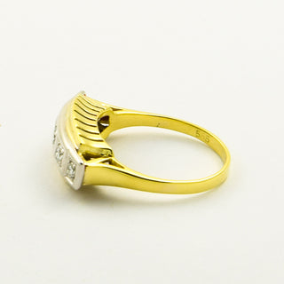 Brillantring aus 585 Gelb- und Weißgold, nachhaltiger second hand Schmuck perfekt aufgearbeitet