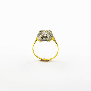 Brillantring aus 585 Gelb- und Weißgold, nachhaltiger second hand Schmuck perfekt aufgearbeitet