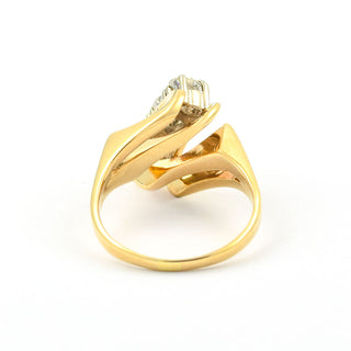 Brillantring aus 585 Gelb- und Weißgold, nachhaltiger second hand Schmuck perfekt aufgearbeitet