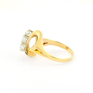 Brillantring aus 585 Gelb- und Weißgold, nachhaltiger second hand Schmuck perfekt aufgearbeitet