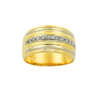 Brillantring aus 750 Gelb- und Weißgold, nachhaltiger second hand Schmuck perfekt aufgearbeitet