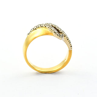 Brillantring aus 585 Gelb- und Weißgold, nachhaltiger second hand Schmuck perfekt aufgearbeitet