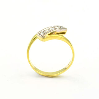 Brillantring aus 585 Gelb- und Weißgold, nachhaltiger second hand Schmuck perfekt aufgearbeitet