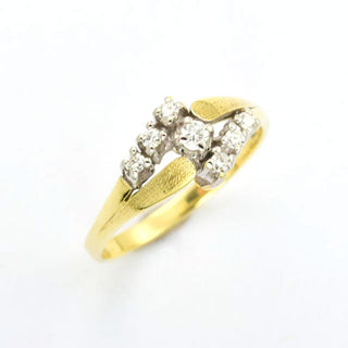 Brillantring aus 585 Gelb- und Weißgold, nachhaltiger second hand Schmuck perfekt aufgearbeitet