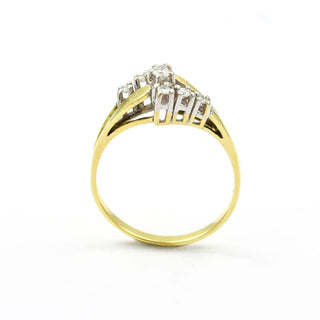 Brillantring aus 585 Gelb- und Weißgold, nachhaltiger second hand Schmuck perfekt aufgearbeitet