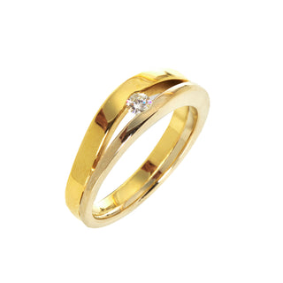 Brillantring aus 750 Gelb- und Weißgold, nachhaltiger second hand Schmuck perfekt aufgearbeitet